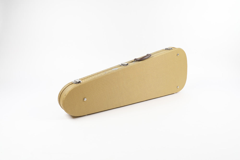 Teardrop Tweed Guitar Case with Burgundy Plush Lining for Strat/Tele Styles