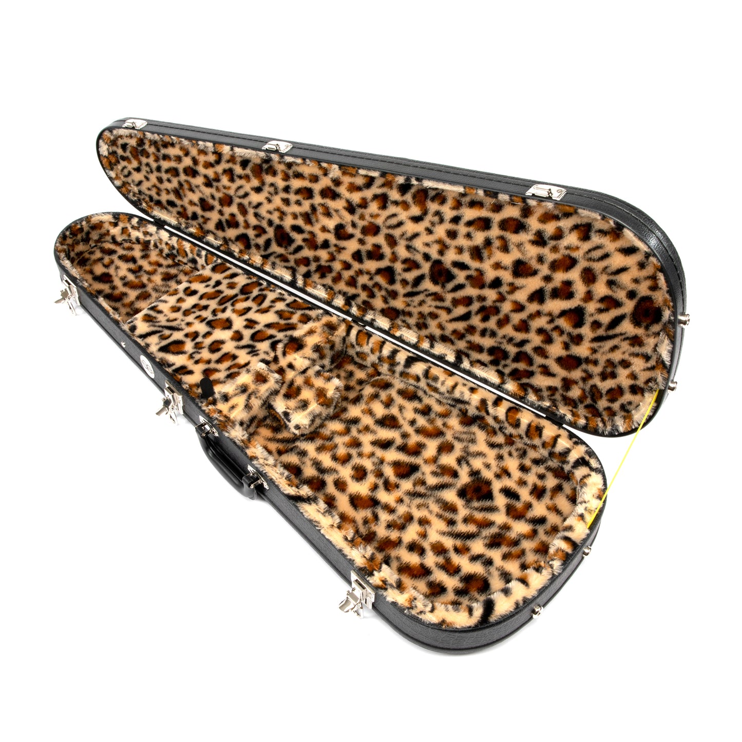 Teardrop Alligator Brown Guitar Case with Black Tolex / Leopard Soft Plush