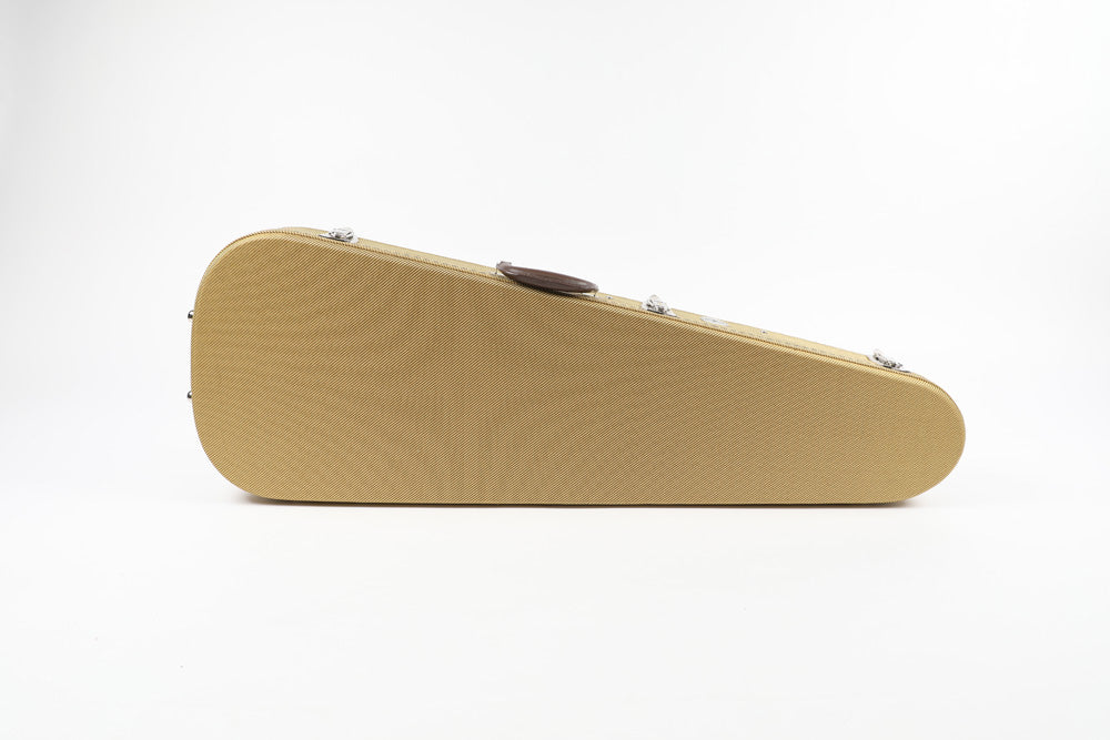 Teardrop Tweed Guitar Case with Burgundy Plush Lining for Strat/Tele Styles