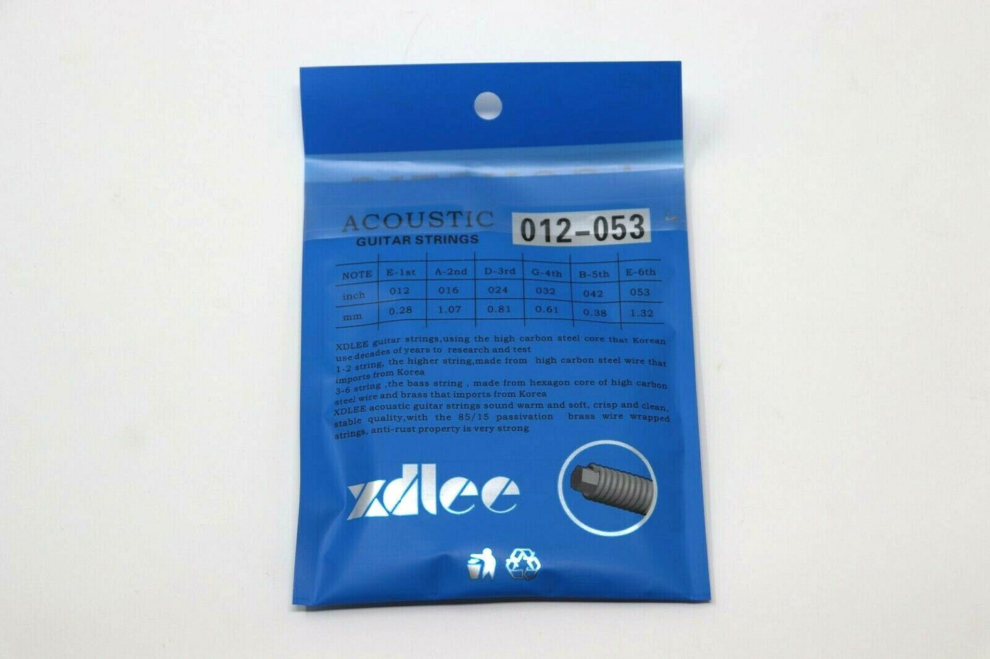 6 Pack Of XDLEE Acoustic Guitar Strings (.012-.053)