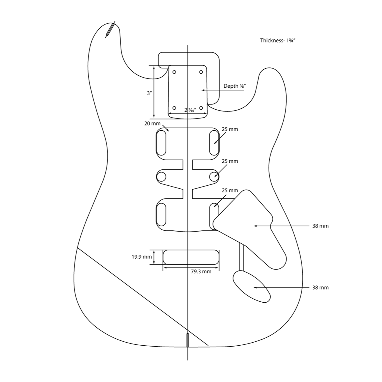 AE Guitars® S-Style Paulownia Replacement Guitar Body British Race Green