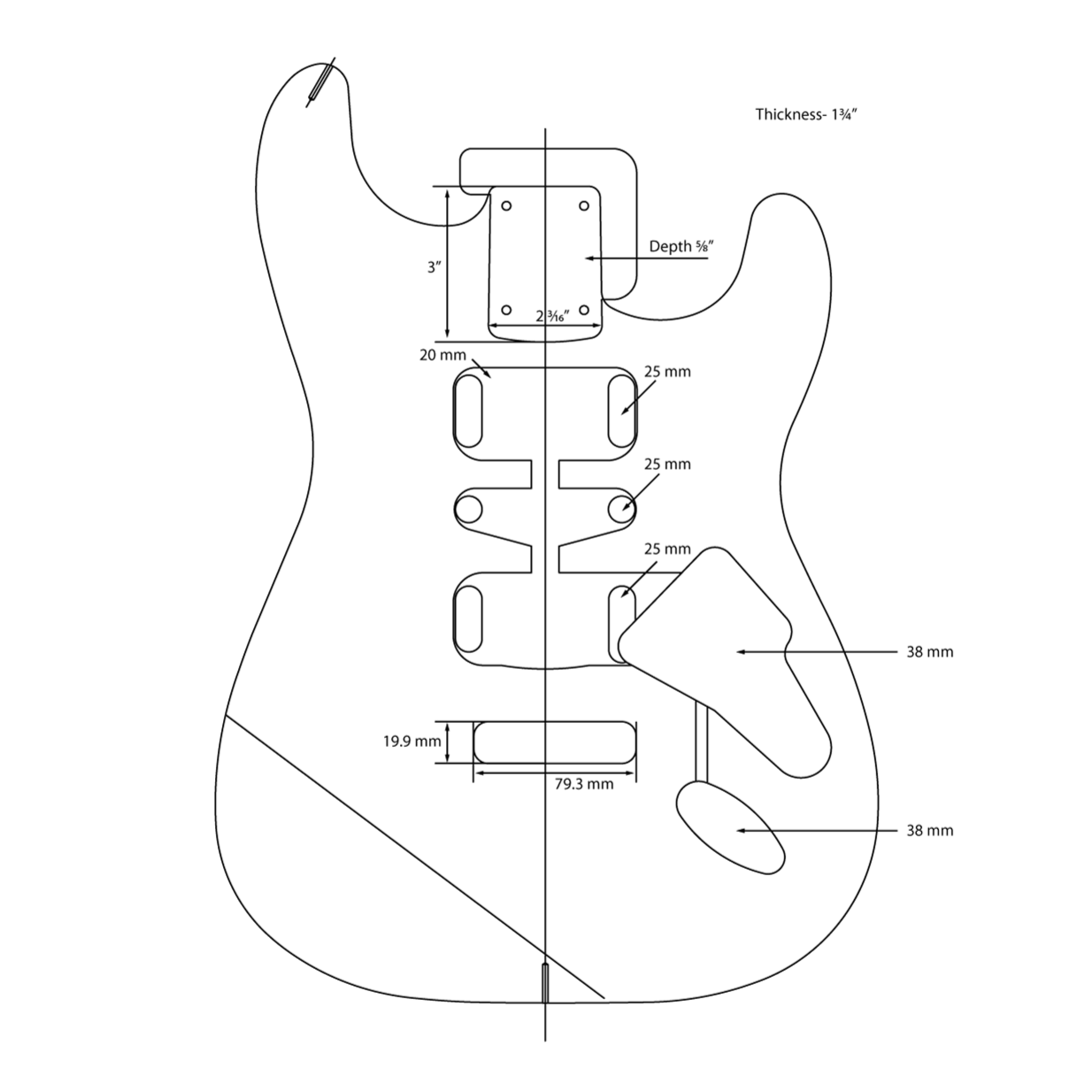 AE Guitars® S-Style Paulownia Replacement Guitar Body Capri Orange