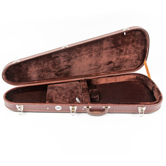 Teardrop Brown Leather Case with Brown Plush Lining