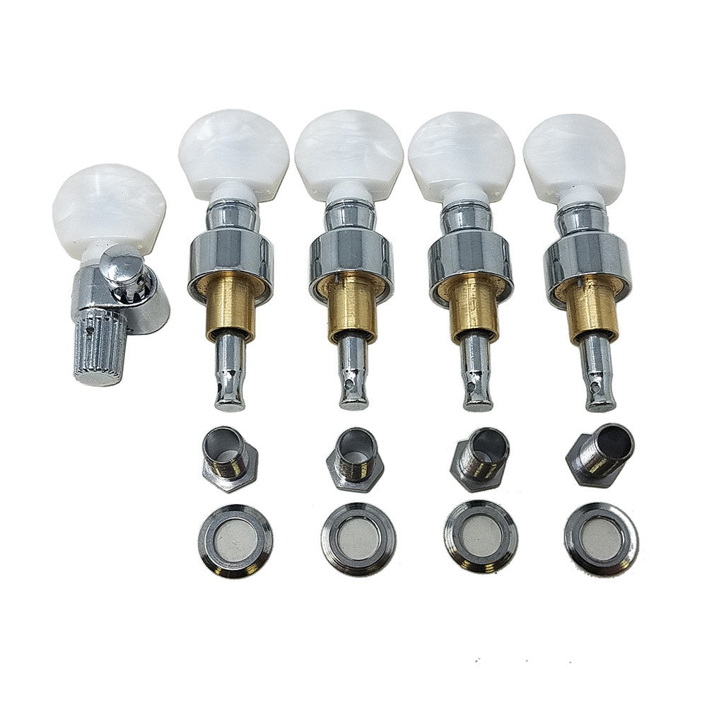 5 String Banjo Tuners with Pearl Button Chrome