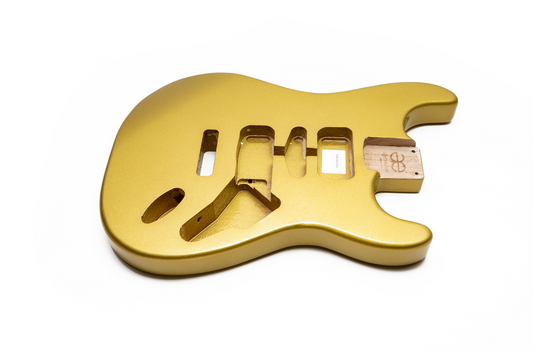 AE Guitars® S-Style Paulownia Replacement Guitar Body Shoreline Gold Metallic