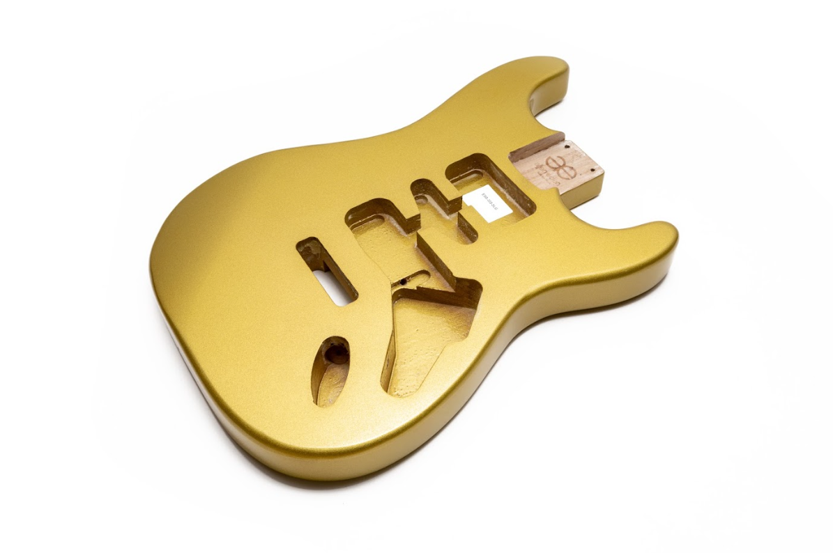 AE Guitars® S-Style Paulownia Replacement Guitar Body Shoreline Gold Metallic