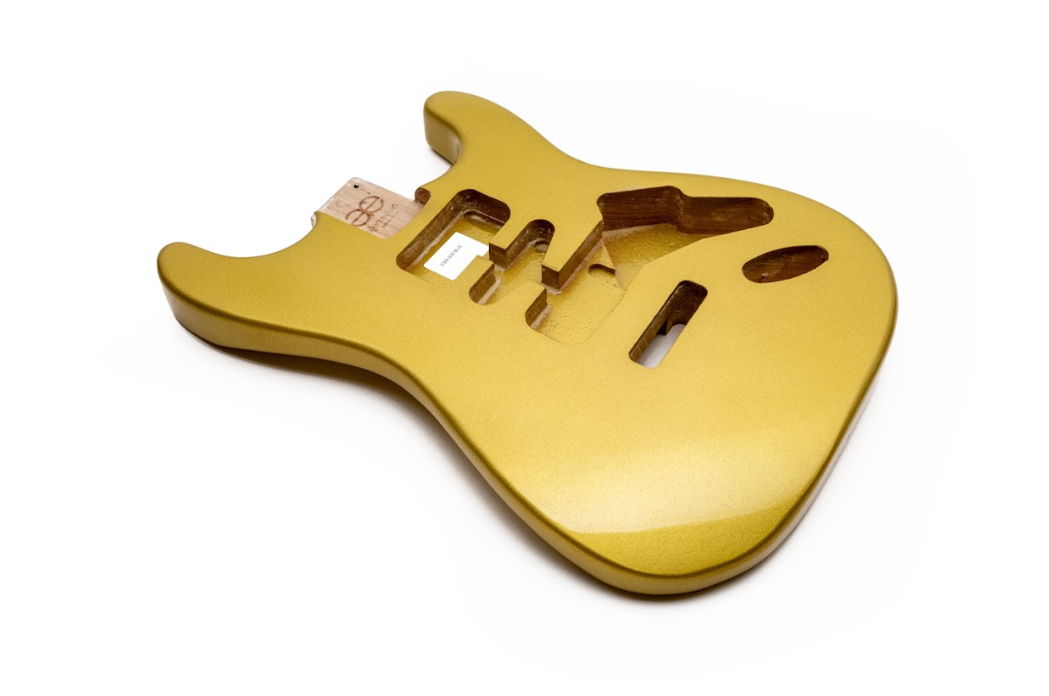 AE Guitars® S-Style Paulownia Replacement Guitar Body Shoreline Gold Metallic