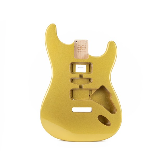 AE Guitars® S-Style Paulownia Replacement Guitar Body Shoreline Gold Metallic