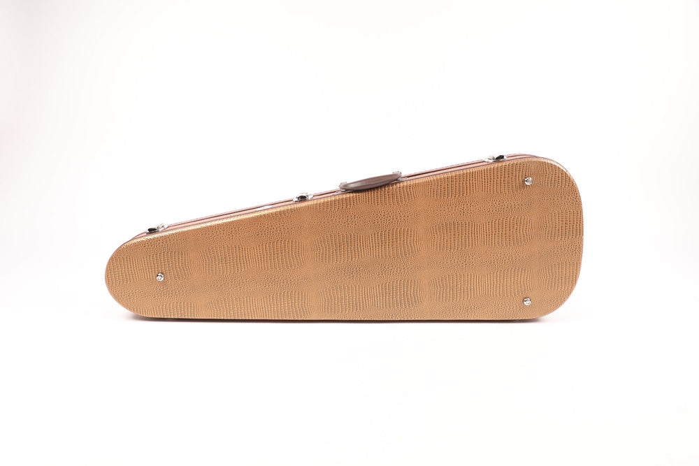 Teardrop Alligator Brown Guitar Case with Leopard Soft Plush – AE