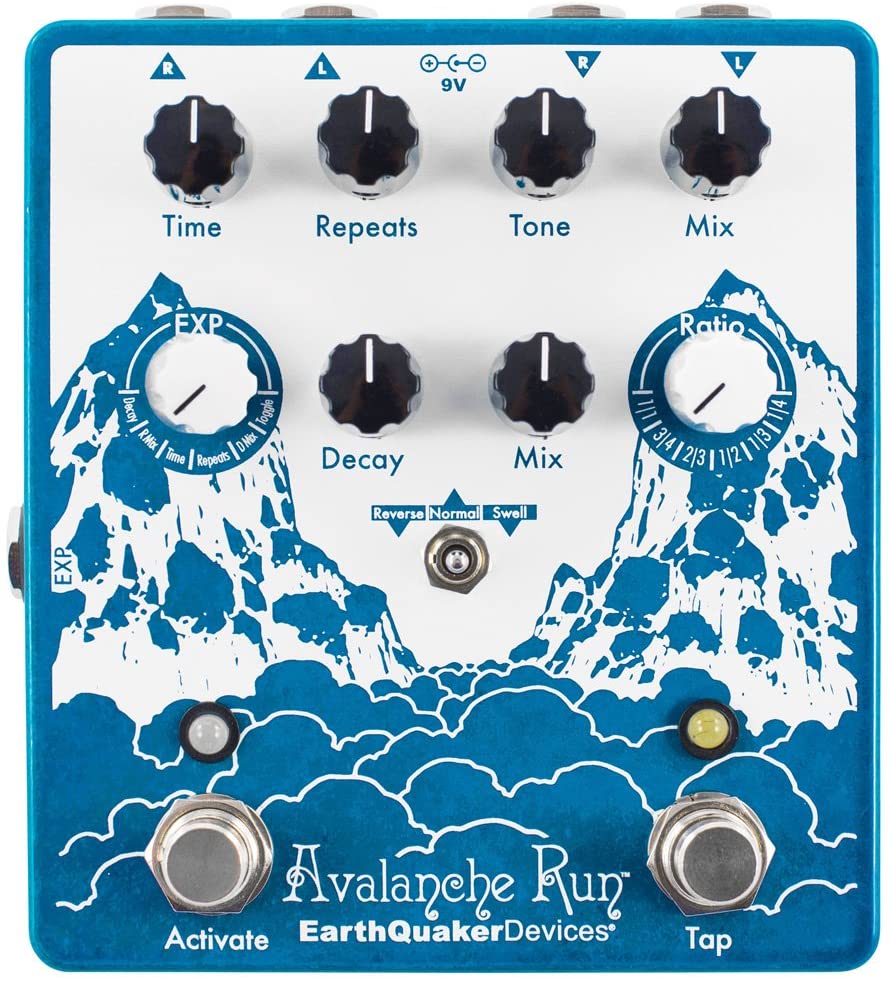 EarthQuaker Devices Avalanche Run V2 Stereo Reverb & Delay with Tap Tempo Guitar Effects Pedal
