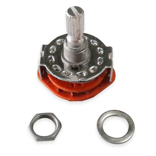 NEW 6-position Rotary Switch, Solid Shaft for Custom Guitar Wiring