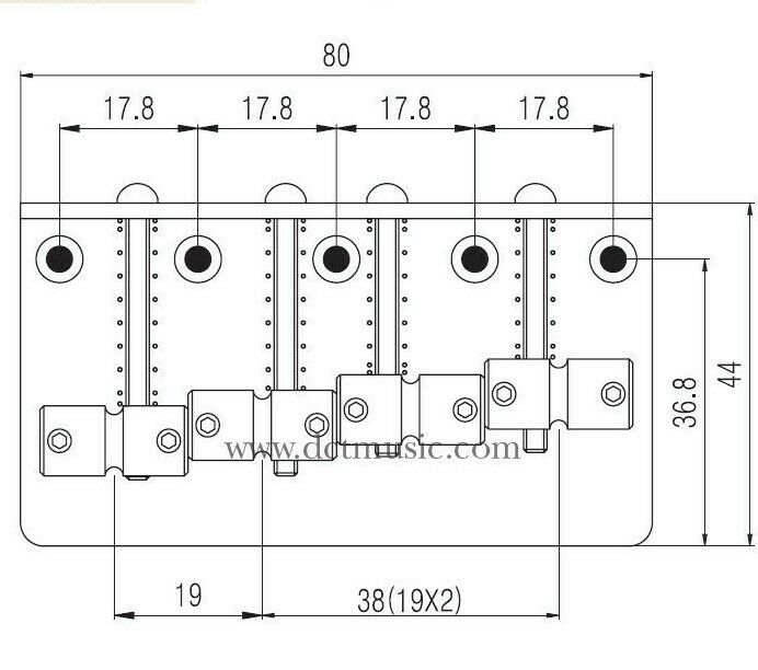 Standard 4 String Bass Bridge With Offset Saddles