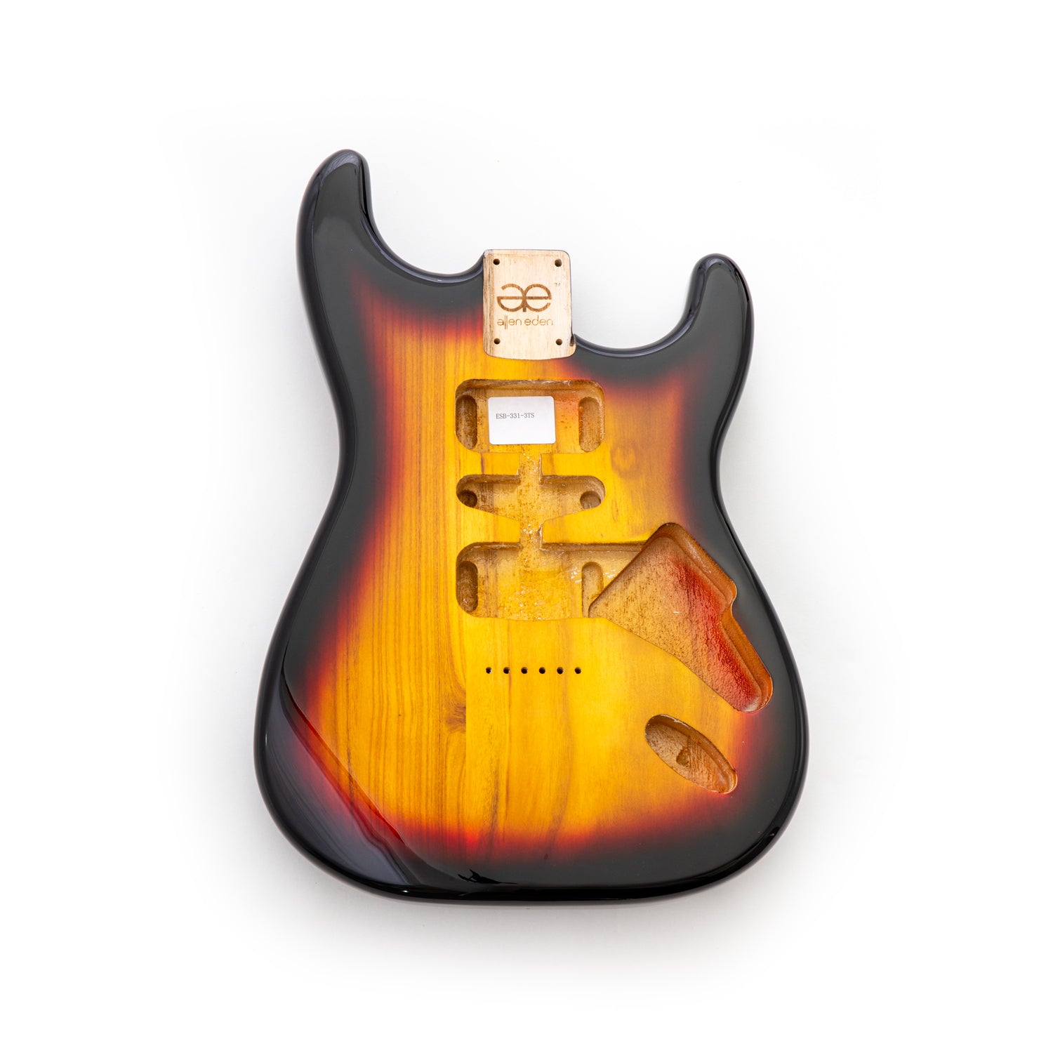 AE Guitars® S-Style Paulownia Replacement Guitar Body 3-Tone Sunburst