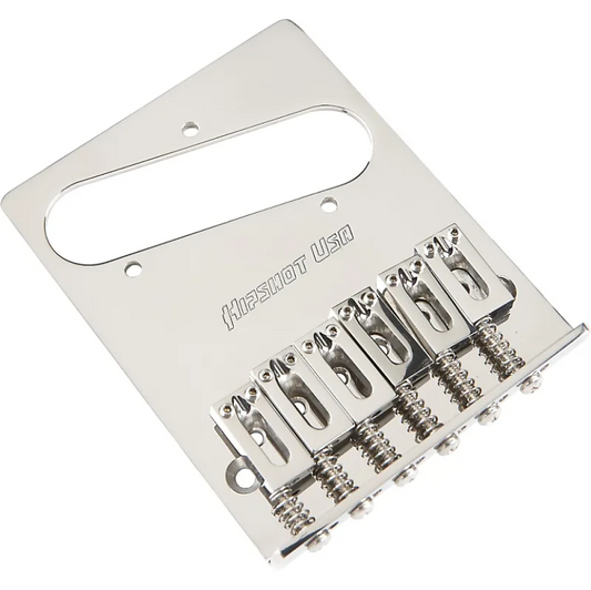 Hipshot® Telecaster® Retrofit Bridge 4-Hole 6-Saddles Stainless Steel Bender Ready Modern Spacing