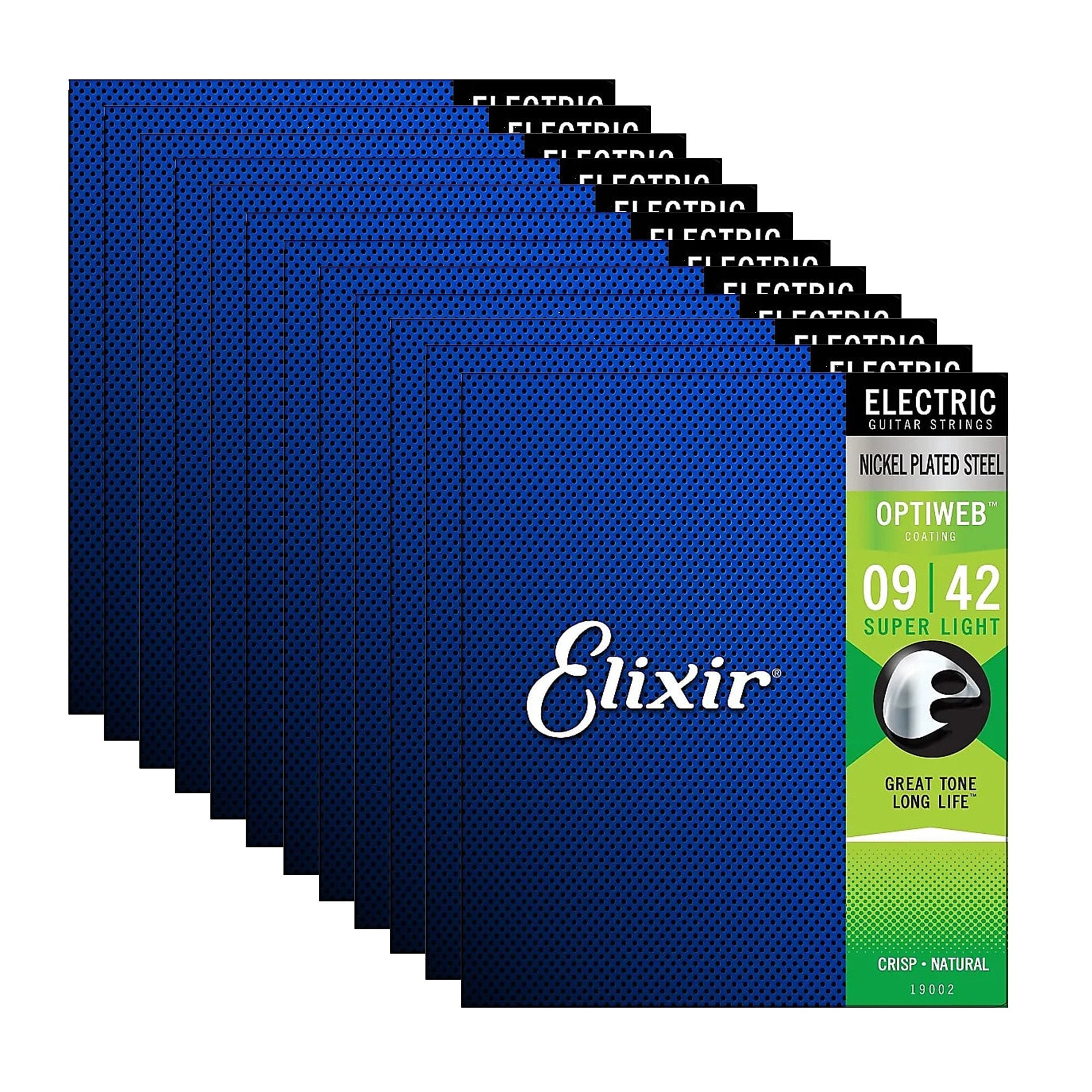 Elixir Nickel Plated Steel Guitar Strings Super Light 9 42 12