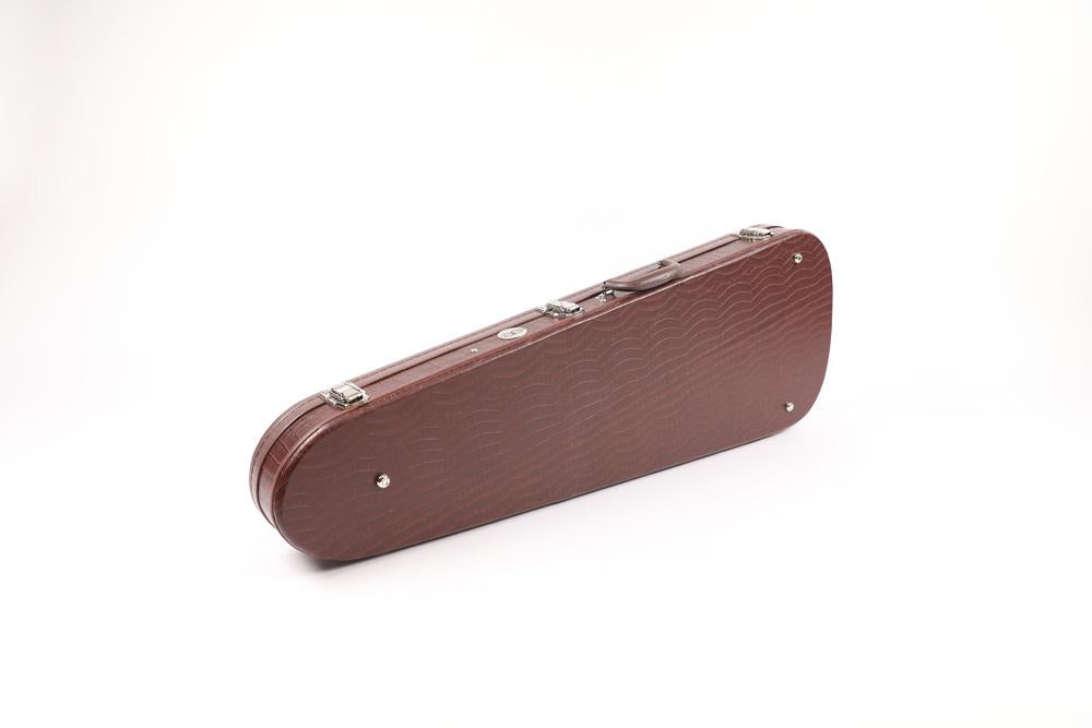 Teardrop Brown Leather Case with Brown Plush Lining