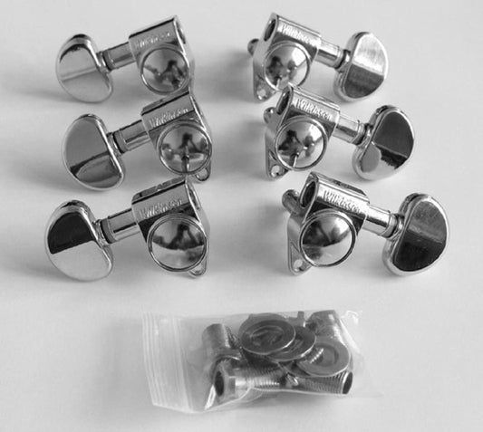 Chrome Wilkinson Vintage Roto Style Guitar Tuners LP Style 3+3
